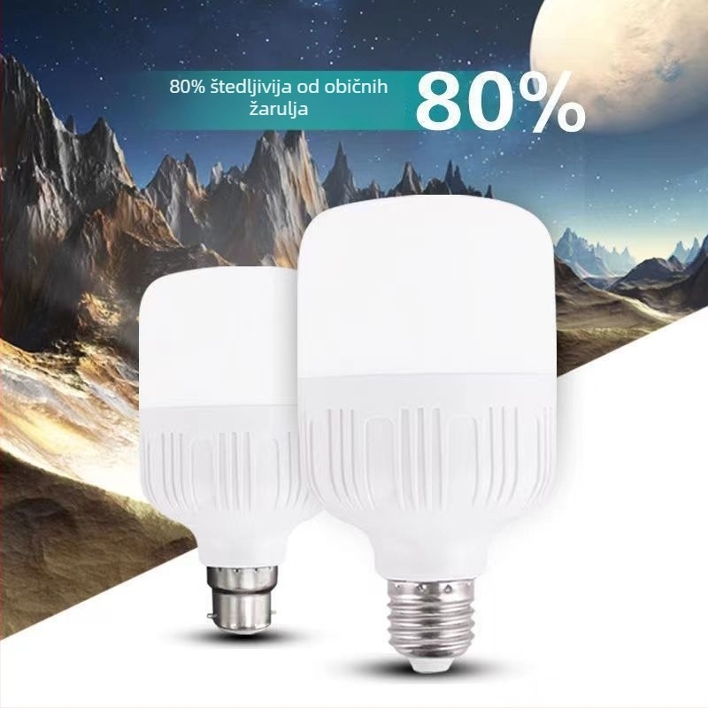 LED žarulja s energetskom štednjom i konstantnim strujama, baze E27 navoj i B22 bajonet, visoka snaga, bijela svjetlost