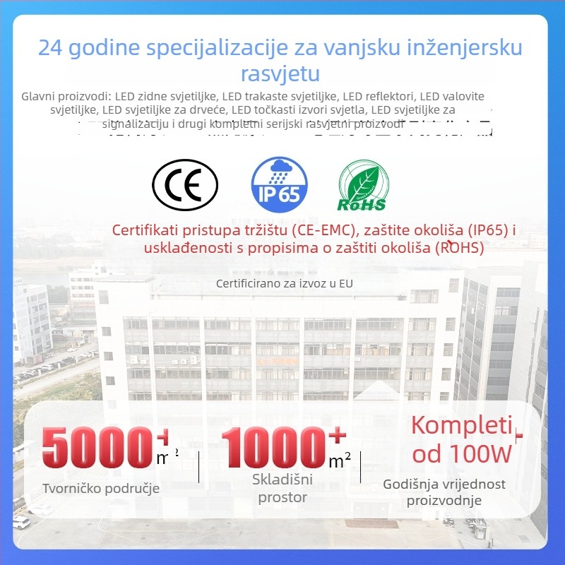 LED vanjski projektor za rasvjetu drveća i krajolika, vodootporan reflektor za travnjak, aluminijsko kućište