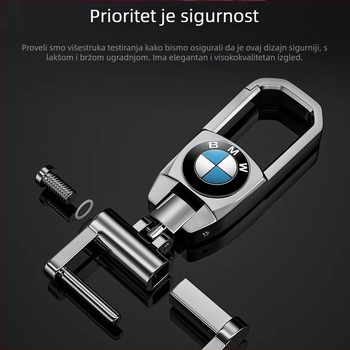 Međunarodni kreativni privjesak za automobil s logom autom, ručno pleteni kožni konac, metalni lanac za ključeve