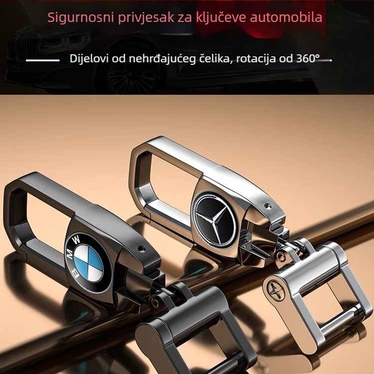 Međunarodni kreativni privjesak za automobil s logom autom, ručno pleteni kožni konac, metalni lanac za ključeve
