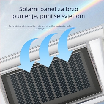 Solarna zidna lampa s detekcijom pokreta za hodnik – energetski učinkovita, IP44, ABS+PC, bijela svjetlost