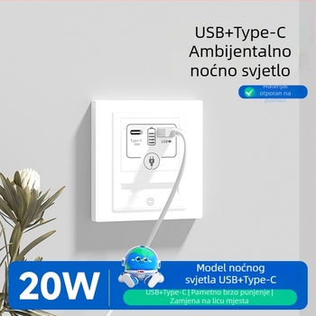 LED noćna lampica s pet utičnica i senzorom pokreta za stepenice, hodnik, spavaću sobu i uz krevet