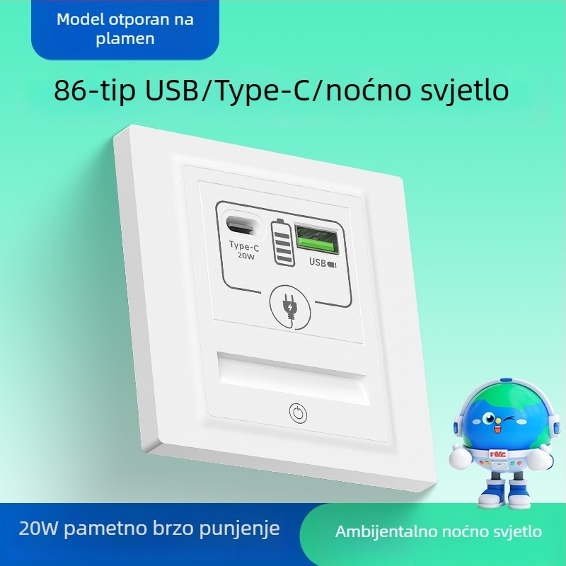 LED noćna lampica s pet utičnica i senzorom pokreta za stepenice, hodnik, spavaću sobu i uz krevet