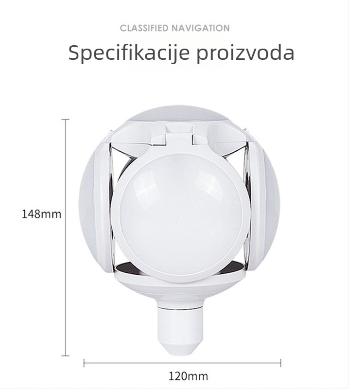 LED nogometna svjetiljka s E27 navojem za kućno i industrijsko osvjetljenje, sklopa nogometna svjetiljka s pet krakova, 40W, ultra jaka i svijetla