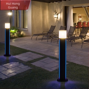 LED vanjska vrtna svjetiljka, stojeća, europskog stila kružna aluminijska svjetiljka za parkove i staze