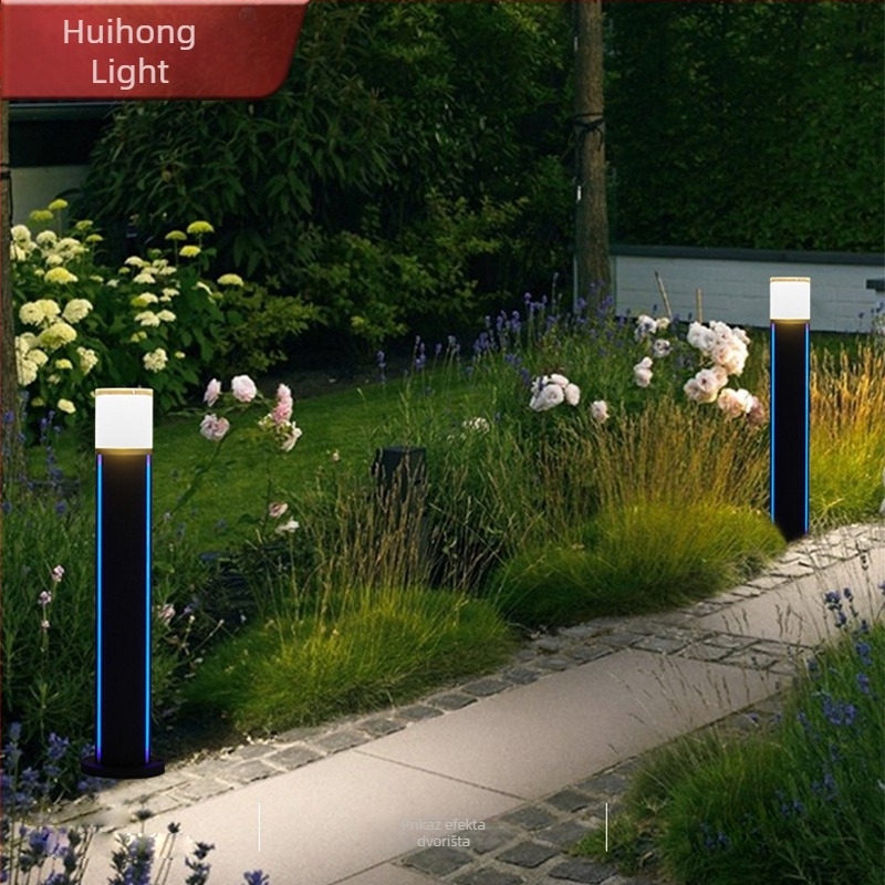 LED vanjska vrtna svjetiljka, stojeća, europskog stila kružna aluminijska svjetiljka za parkove i staze