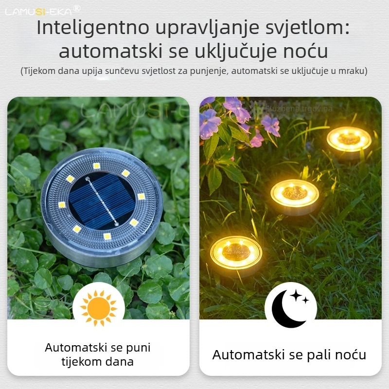 Solarsko podzemno svjetlo za vrt i stazu – vanjsko osvjetljenje krajolika i dekorativno osvjetljenje dvorišta