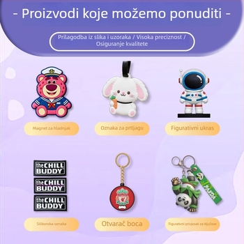 Meki gumeni privjesak za ključeve s karikaturnim motivom, ukrasna figurica, dar za događaj, prilagodljiv vlastitom dizajnu