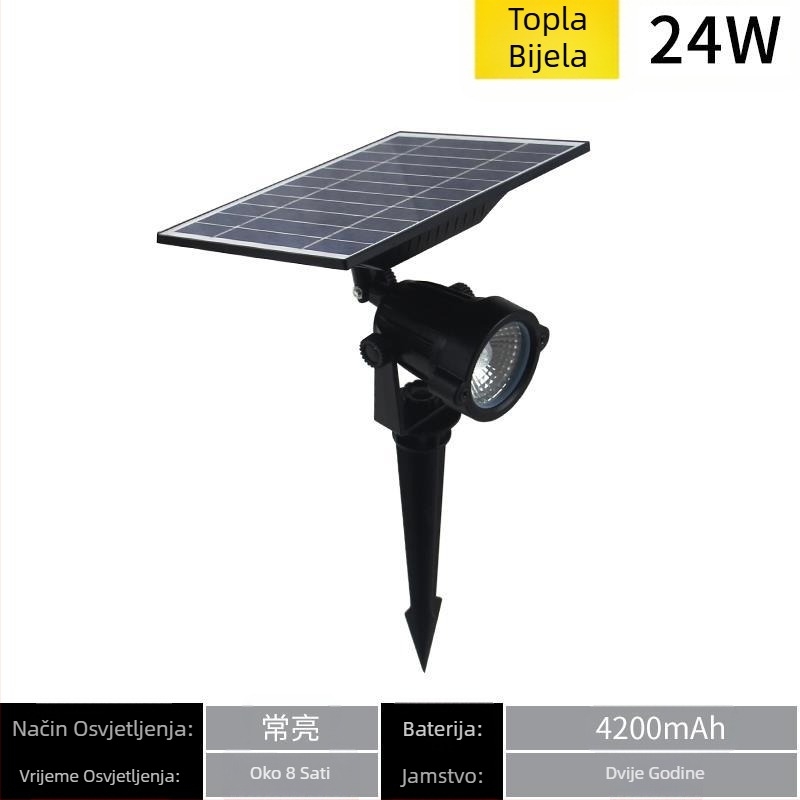 Prilagođeni solarni LED reflektor za vanjsku upotrebu, višebojno svjetlo, IP65, 10W, 6V, ugrađeni vrtni reflektor