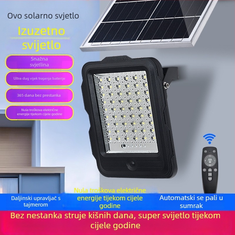 Aluminijski LED 200W solarni reflektor za vanjske prostore – trg i dvorište, Black Knight