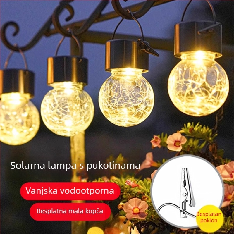 Solarna vrtna lampa za vanjsku uporabu, vodootporna dekorativna viseća svjetiljka za vrt i balkon, ambijentalno svjetlo