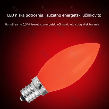 LED lampica Boga bogatstva, crvena, E12, za kućni oltar i svetište, dugotrajna