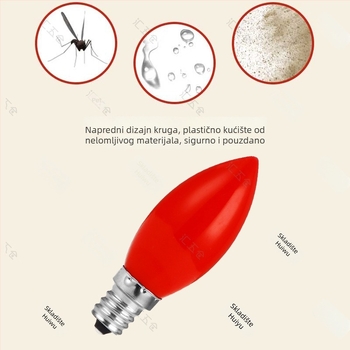 LED lampica Boga bogatstva, crvena, E12, za kućni oltar i svetište, dugotrajna
