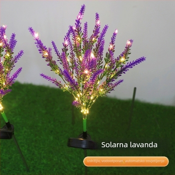 Solarna lampa u obliku lavande, umjetni cvijet za vrt, dekorativno svjetlo dvorišta