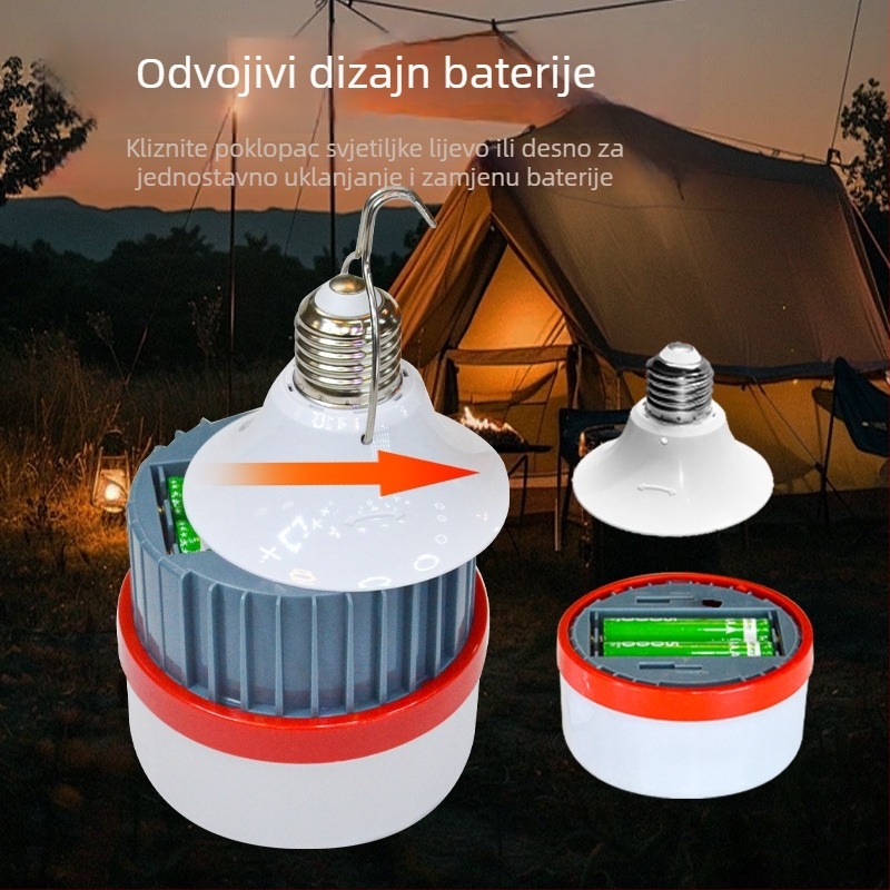 Izvlačna punjiva LED žarulja s navojem E27 — nužno osvjetljenje za dom i vanjske uvjete