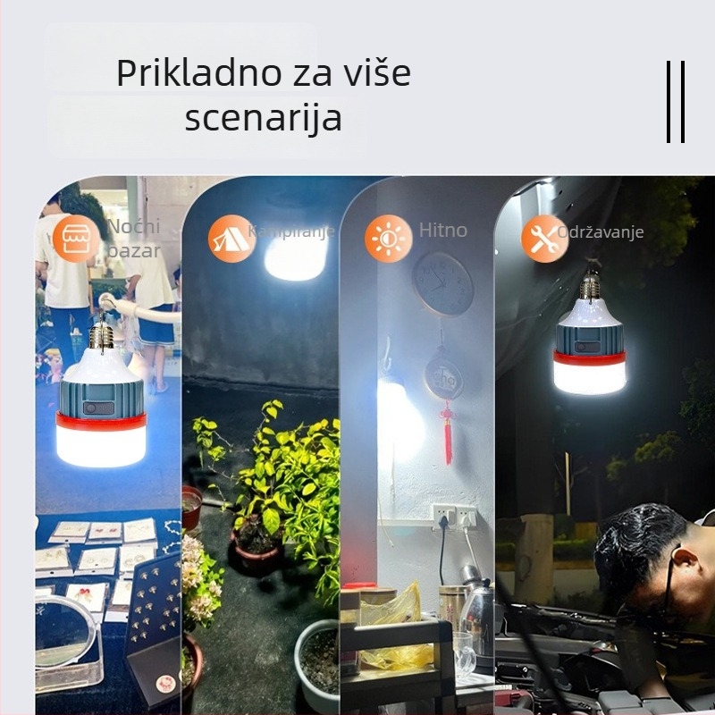 Izvlačna punjiva LED žarulja s navojem E27 — nužno osvjetljenje za dom i vanjske uvjete