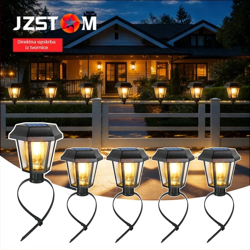 Nova solarna lampa s volframovim vlaknom za vrt i travnjak, remenska krajobrazna rasvjeta, vodootporna rasvjeta za bazen i vanjsko ulično osvjetljenje