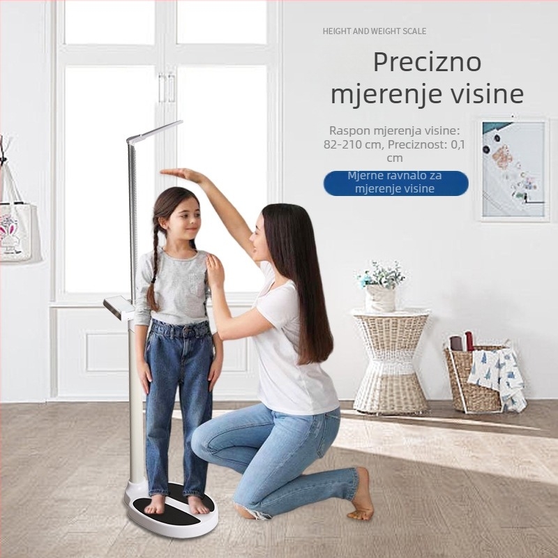 Uređaj za mjerenje visine i težine za odrasle i djecu — precizan mjerač visine i težine — elektronička vaga