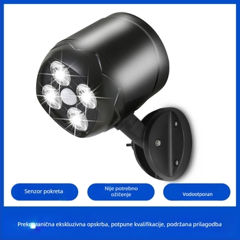 Solarni vanjski 8W LED reflektor sa senzorom pokreta, dvorišna rasvjeta i integrirana ulična lampa