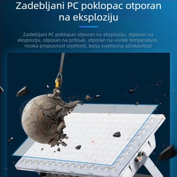 LED reflektor niskonaponski za vanjsku upotrebu IP66 aluminijsko kućište sive boje, 50W, 12V, pogodan za tunele, mine, ribarske brodove i gradilišta