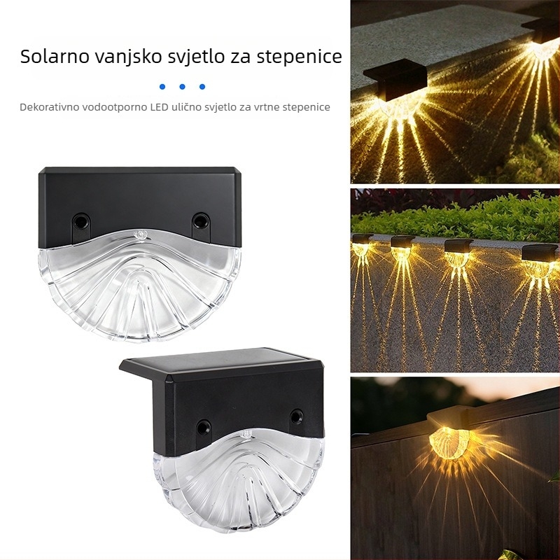 Solarnim LED svjetlima za stepenice, kutna svjetla za staze, vanjska vodootporna rasvjeta uz ogradu