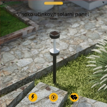 Solarne vanjske LED lampe za vrt i travnjak, zemljane svjetiljke za stazu, vodootporno noćno osvjetljenje krajolika