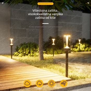 Solarne vanjske LED lampe za vrt i travnjak, zemljane svjetiljke za stazu, vodootporno noćno osvjetljenje krajolika