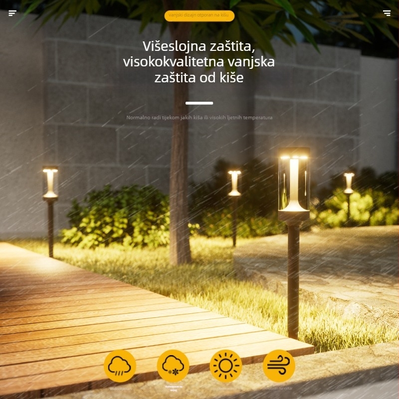 Solarne vanjske LED lampe za vrt i travnjak, zemljane svjetiljke za stazu, vodootporno noćno osvjetljenje krajolika