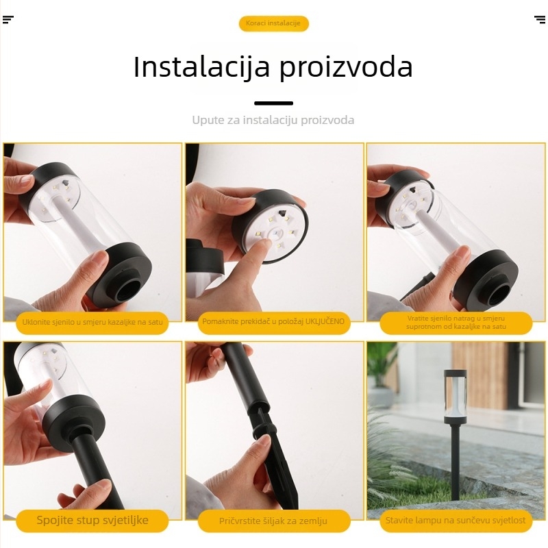 Solarne vanjske LED lampe za vrt i travnjak, zemljane svjetiljke za stazu, vodootporno noćno osvjetljenje krajolika
