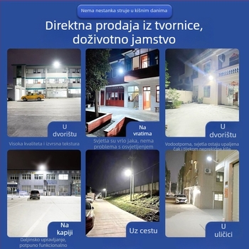 Zidno montirano solarsko ulično svjetlo za ruralne dvore i vanjsko gradsko osvjetljenje