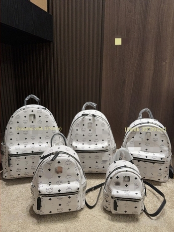 M Family ruksak s bočnim zakovicama, kožni otisak, unisex, za putovanje i školu, veličine od mini do srednje