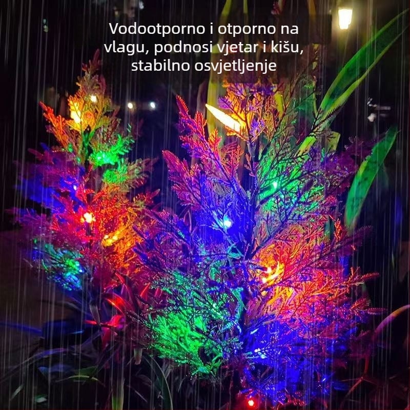 Solarne LED svjetiljke za umjetno božićno drvce, 7 boja, za vanjsku dekoraciju vrta i dvorišta, lampice za travnjak