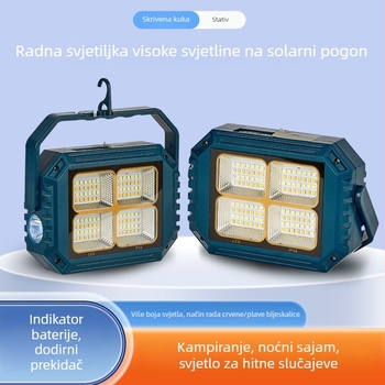 Solarna LED kamp lamp za vanjsku upotrebu, kućno nužno osvjetljenje, retro dizajn, IP66, visoka svjetlosna snaga
