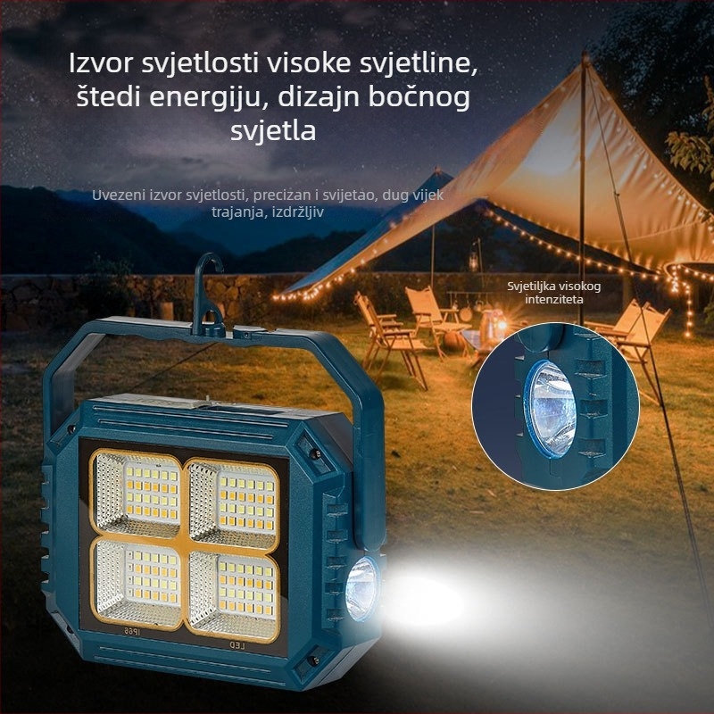 Solarna LED kamp lamp za vanjsku upotrebu, kućno nužno osvjetljenje, retro dizajn, IP66, visoka svjetlosna snaga