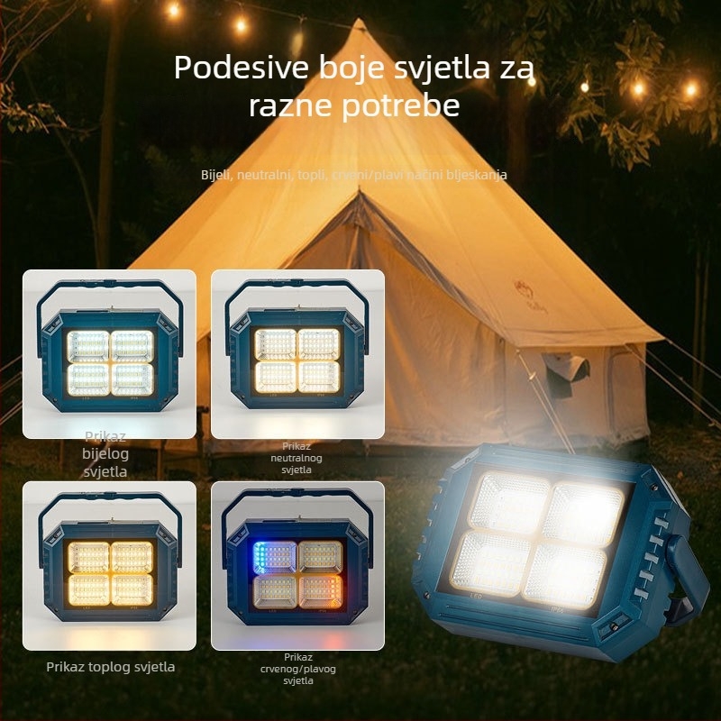 Solarna LED kamp lamp za vanjsku upotrebu, kućno nužno osvjetljenje, retro dizajn, IP66, visoka svjetlosna snaga