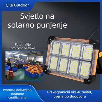 Prenosna solarna lampica za kampiranje, USB punjiva, višenamjenska vanjska vrtna lampa
