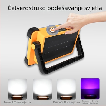 Prenosna solarna lampica za kampiranje, USB punjiva, višenamjenska vanjska vrtna lampa