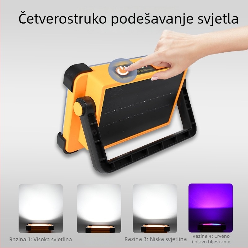 Prenosna solarna lampica za kampiranje, USB punjiva, višenamjenska vanjska vrtna lampa