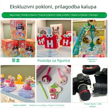 Prilagodljiv PVC privjesak za ključeve s epoksidnom smolom, 3D karikatura figurica