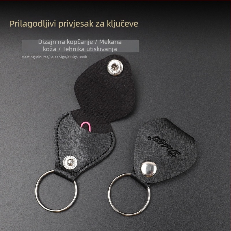 Privjesak za ključeve od PU kože s otiskom logotipa, zatvarač sa snap zatvaračem, automobil ključ, kreativni dizajn
