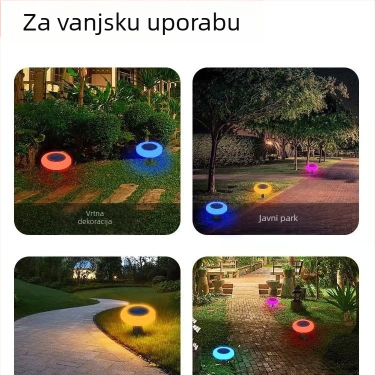 Solarna LED lampica za travnjak, vodootporna, vrlo svijetla, mijenja boje, ugrađena u tlo, dekorativna LED lampica za dvorište