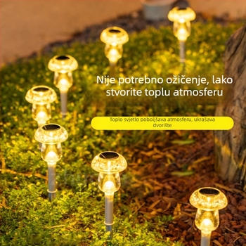 Solarske vanjske lampe u obliku gljive za dvorište i vilu, vanjska dekoracija, svjetiljka ukopana u tlo, vodootporna