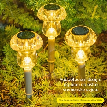 Solarske vanjske lampe u obliku gljive za dvorište i vilu, vanjska dekoracija, svjetiljka ukopana u tlo, vodootporna
