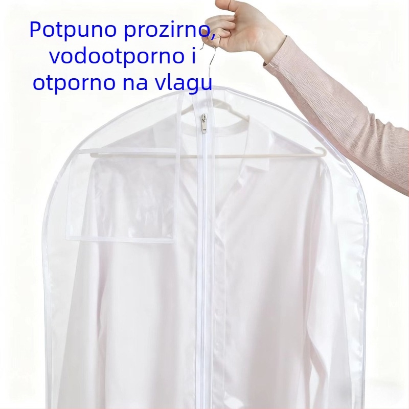 PVC prozirni zaštitni pokrov za odjeću protiv vlage i prašine, vertikalni prozirni pokrov za pohranu haljina i jakni s perjem