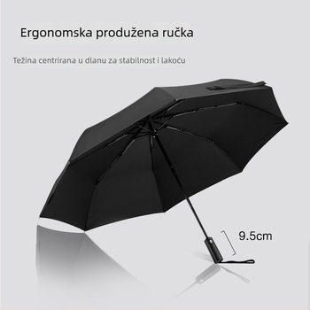Jednostavan automatski sklopivi kišobran, vodootporan, automatsko otvaranje, prenosni kišobran za sunce i kišu za muškarce i žene, s logom