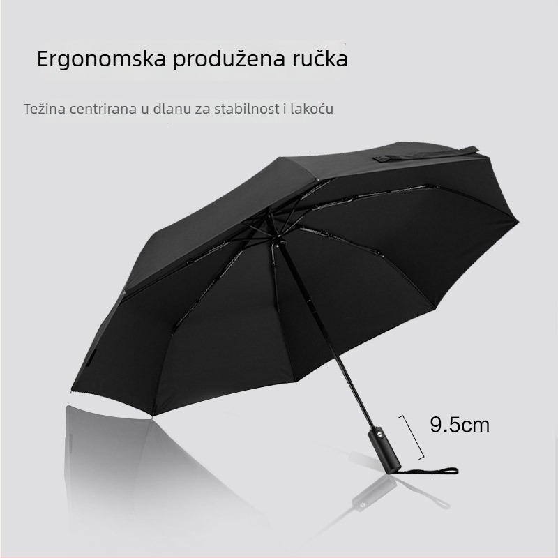 Jednostavan automatski sklopivi kišobran, vodootporan, automatsko otvaranje, prenosni kišobran za sunce i kišu za muškarce i žene, s logom