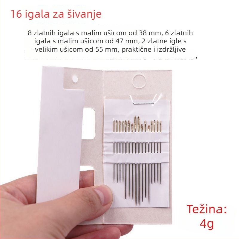 Set niti za ručno šivanje: crne i bijele poliester tanke niti, 402 niti u malom rolu