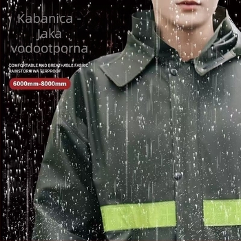 Dugački kišni kaput od pletene tkanine, unisex, za outdoor planinarenje