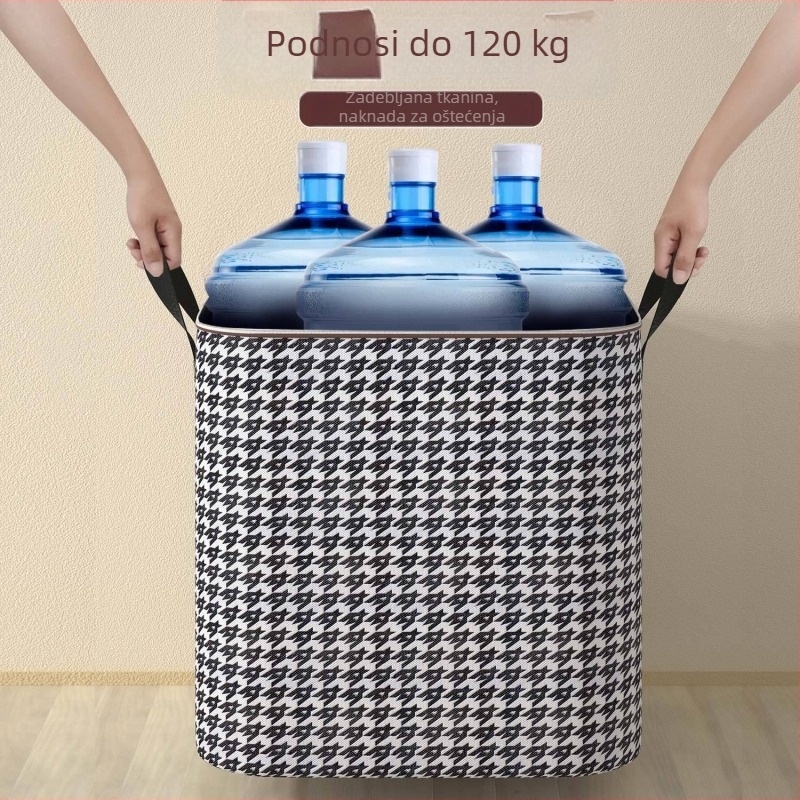 Košara za skladištenje velikog kapaciteta za odjeću i deke, od platna, s ručkom, karirani uzorak