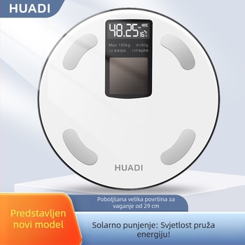 Huadi Szm005 Inteligentna vaga za tjelesnu masnoću s Bluetoothom, kućna digitalna vaga, napajanje energijom svjetla